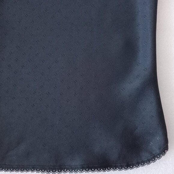 Warner's Y2K Black Camisole Lace Sleek Smooth Top Satin Feel  Lingerie Sz M M - Picture 5 of 7